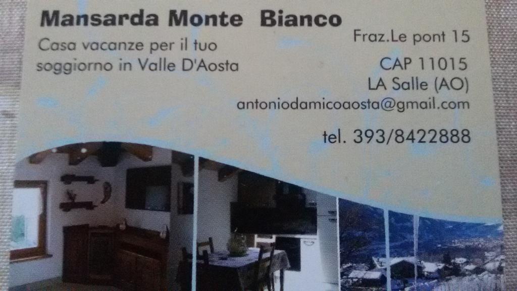 Mansarda Monte Bianco Apartment La Salle Luaran gambar